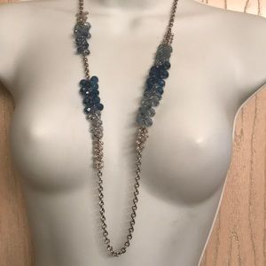 NWOT Aqua Long Crystal Handcrafted Necklace